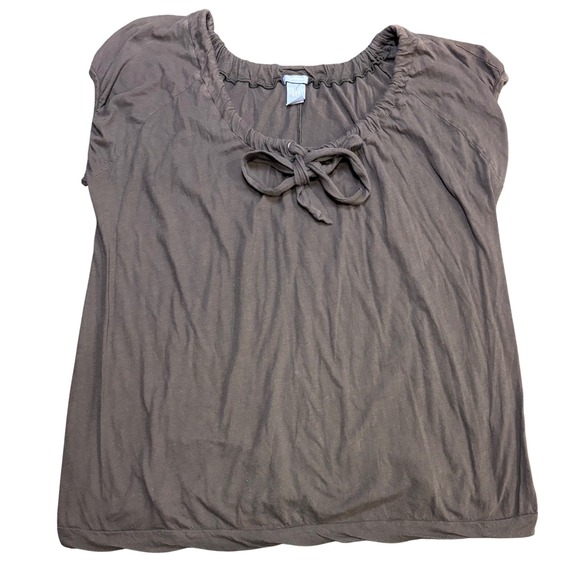 GAP Tops - Gap Maternity XL‎ Top Brown Sleeveless Tie Neck Blouse Womenswear